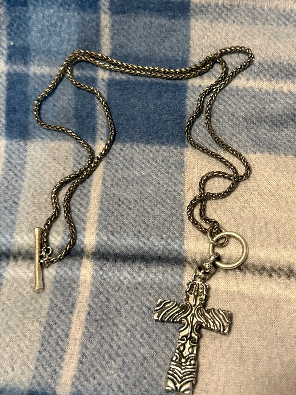 Source Unknown Men's Ornate Cross Pendant Necklace - Silver